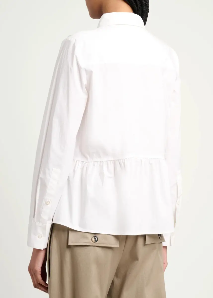 Proenza Schouler White Label Pearl Cinched Cotton Poplin Shirt | Thumbnail 3 Proenza Schouler White Label Pearl Cinched Cotton Poplin Shirt | Thumbnail 3