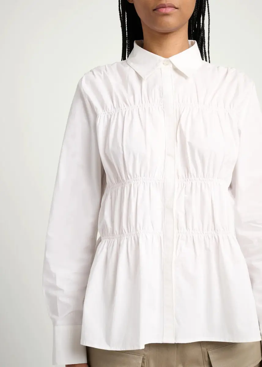 Proenza Schouler White Label Pearl Cinched Cotton Poplin Shirt | Thumbnail 5 Proenza Schouler White Label Pearl Cinched Cotton Poplin Shirt | Thumbnail 5