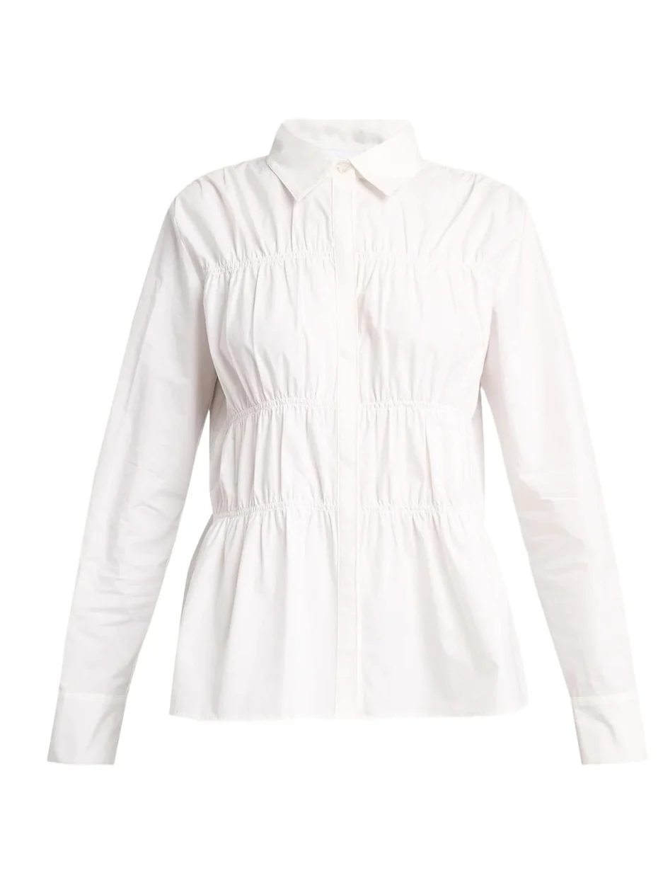 Pearl Cinched Cotton Poplin Shirt Pearl Cinched Cotton Poplin Shirt