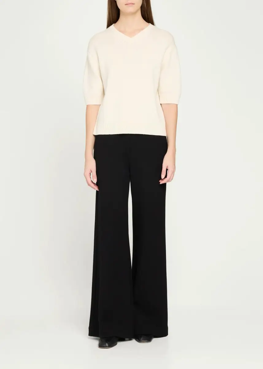 Theory Cashmere Short-Sleeved Crop Sweater | Thumbnail 2