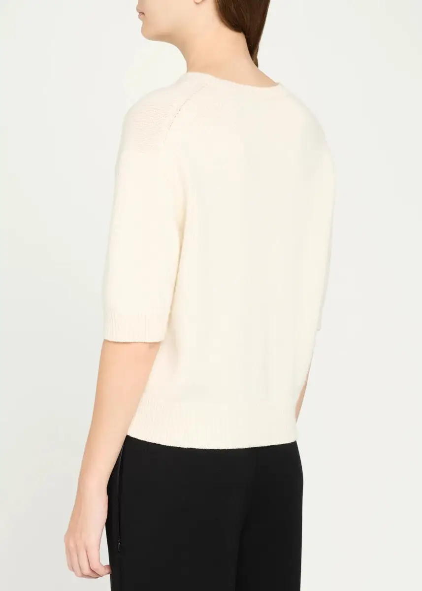 Theory Cashmere Short-Sleeved Crop Sweater | Thumbnail 3