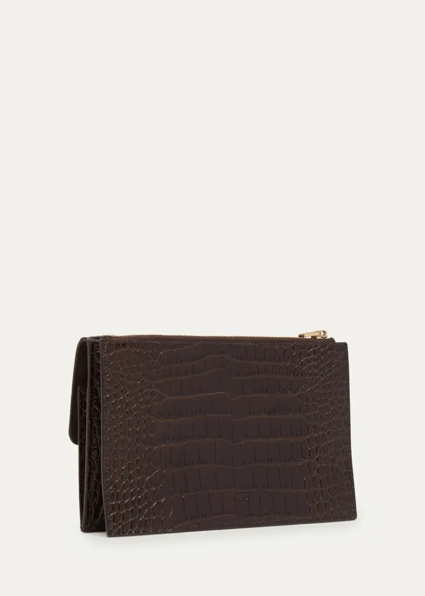 Tom Ford Small Croc-Embossed Leather Clutch Bag | Thumbnail 3 Tom Ford Small Croc-Embossed Leather Clutch Bag | Thumbnail 3