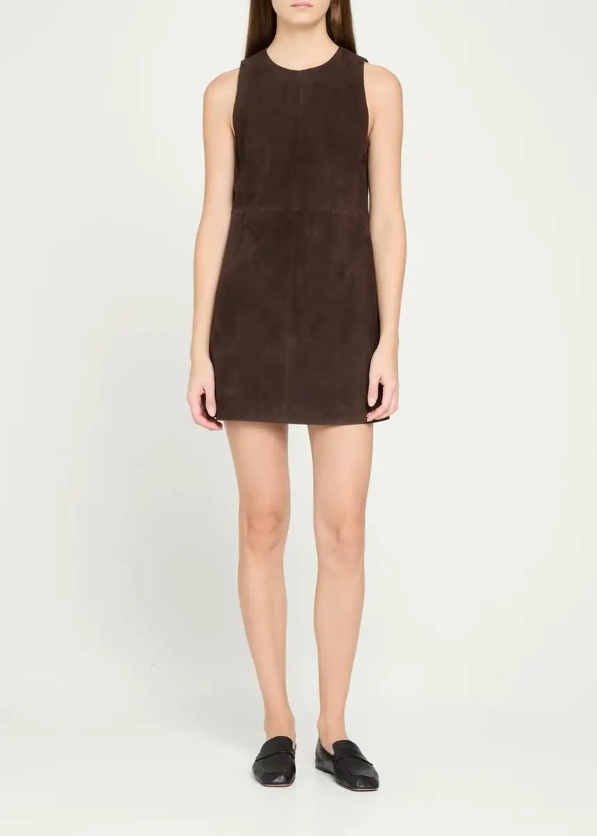 Theory Suede Sleeveless Mini A-Line Dress | Thumbnail 2