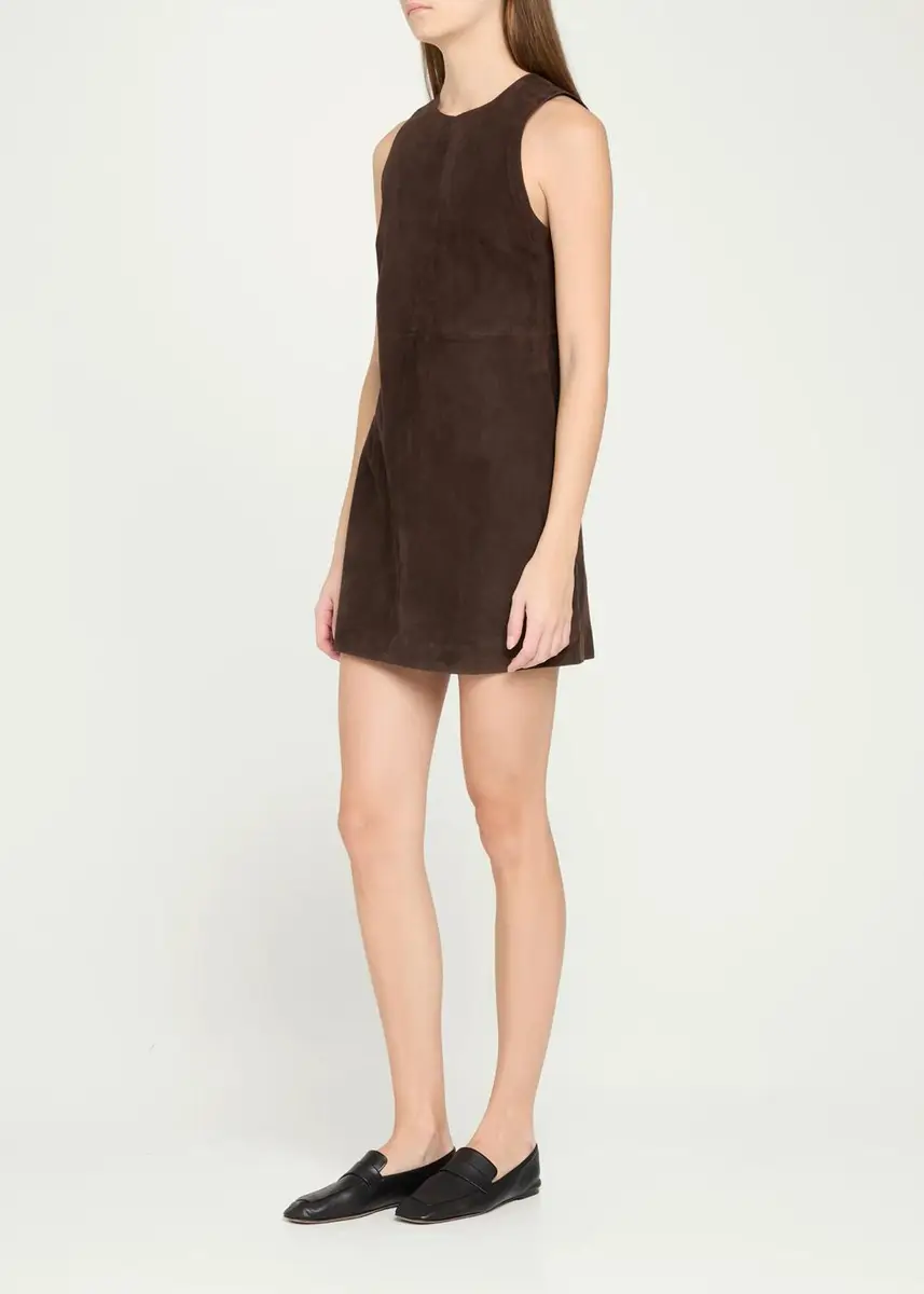 Theory Suede Sleeveless Mini A-Line Dress | Thumbnail 4