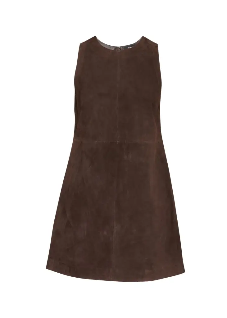Theory Suede Sleeveless Mini A-Line Dress