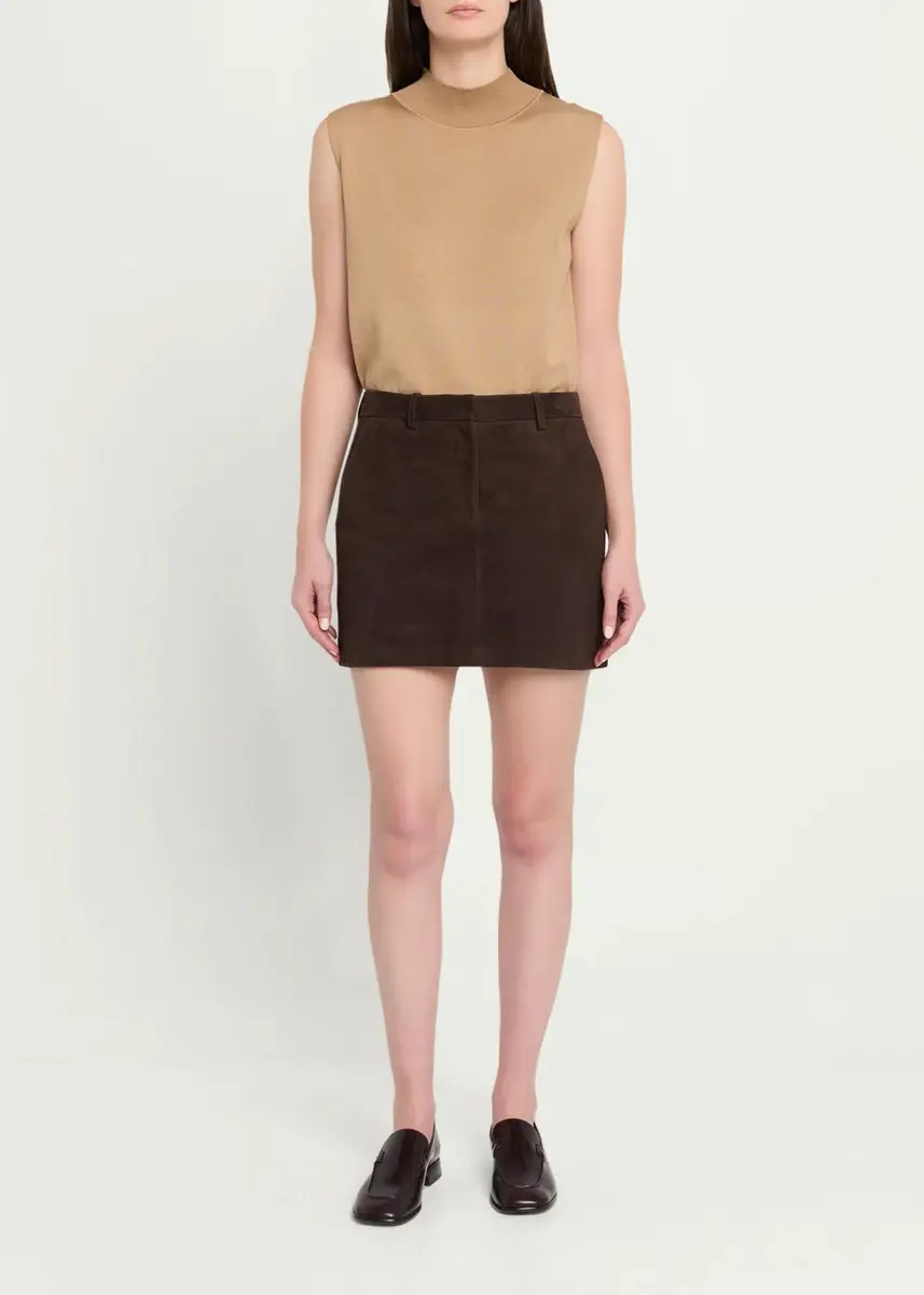 Theory Low-Rise Suede Mini Trouser Skirt | Thumbnail 2