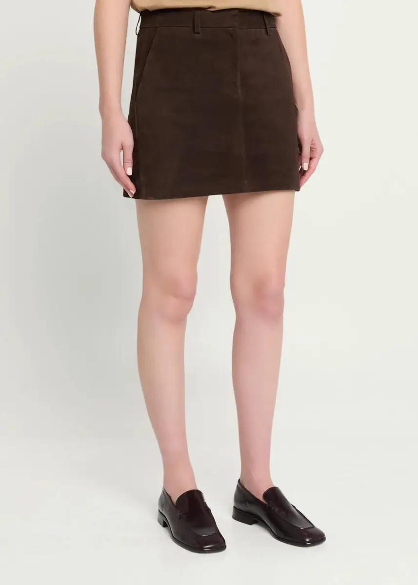 Theory Low-Rise Suede Mini Trouser Skirt | Thumbnail 4