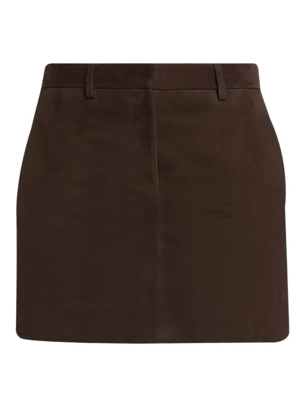 Low-Rise Suede Mini Trouser Skirt Low-Rise Suede Mini Trouser Skirt