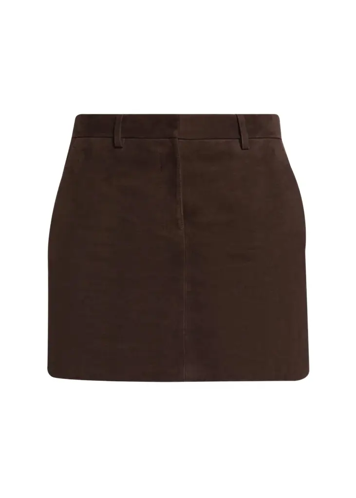 Theory Low-Rise Suede Mini Trouser Skirt