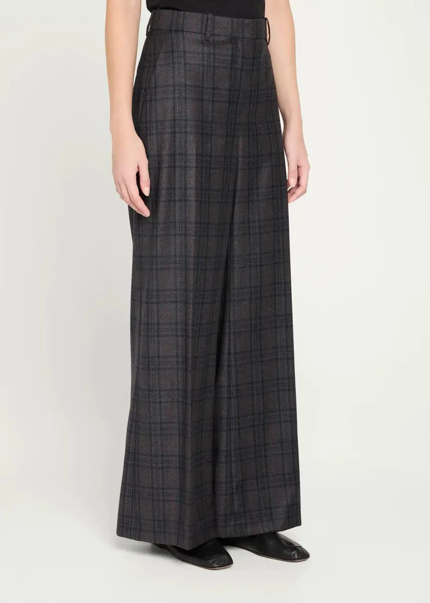 Theory High-Rise Plaid Wool Wide-Leg Trousers | Thumbnail 4 Theory High-Rise Plaid Wool Wide-Leg Trousers | Thumbnail 4