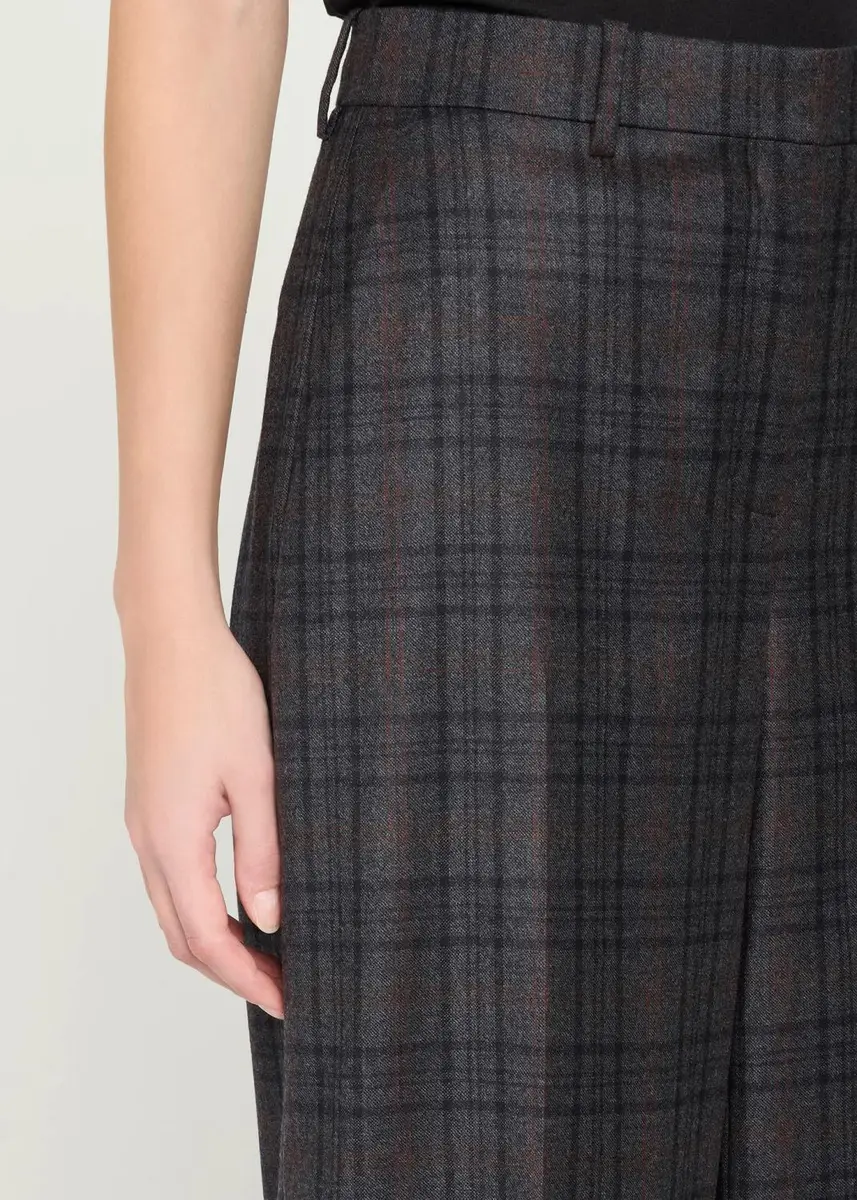 Theory High-Rise Plaid Wool Wide-Leg Trousers | Thumbnail 5 Theory High-Rise Plaid Wool Wide-Leg Trousers | Thumbnail 5