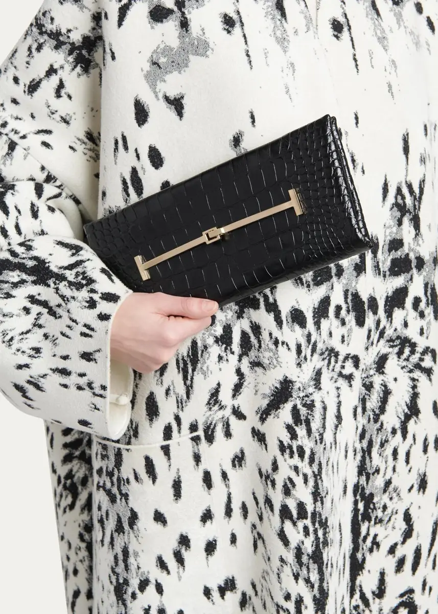 Tom Ford Arc Croc-Embossed Leather Clutch Bag | Thumbnail 2 Tom Ford Arc Croc-Embossed Leather Clutch Bag | Thumbnail 2