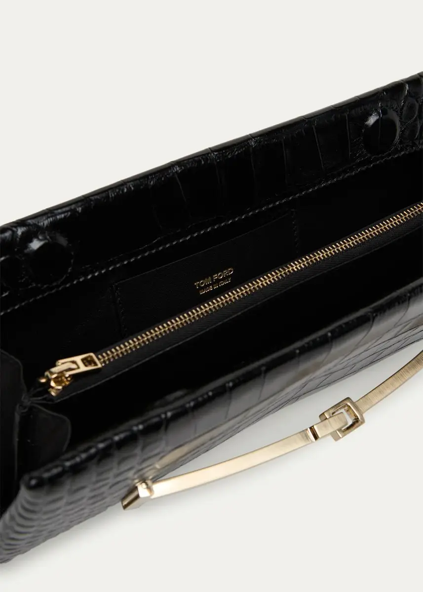 Tom Ford Arc Croc-Embossed Leather Clutch Bag | Thumbnail 4 Tom Ford Arc Croc-Embossed Leather Clutch Bag | Thumbnail 4