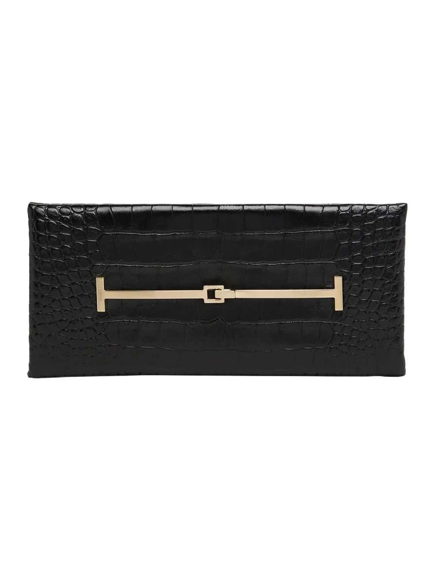 Tom Ford Arc Croc-Embossed Leather Clutch Bag