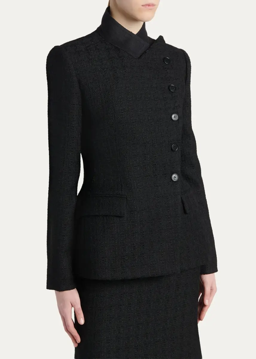 Alexander McQueen Light Tweed Single-Breasted Jacket | Thumbnail 4 Alexander McQueen Light Tweed Single-Breasted Jacket | Thumbnail 4