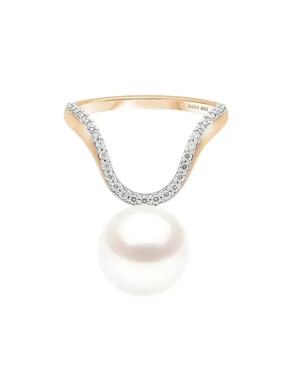 18K Diamond and Pearl Aura Ring 18K Diamond and Pearl Aura Ring