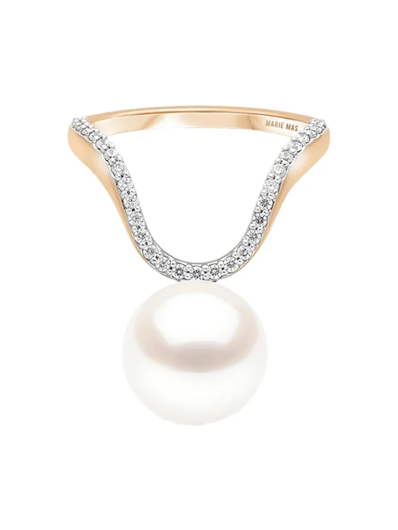 18K Diamond and Pearl Aura Ring 18K Diamond and Pearl Aura Ring