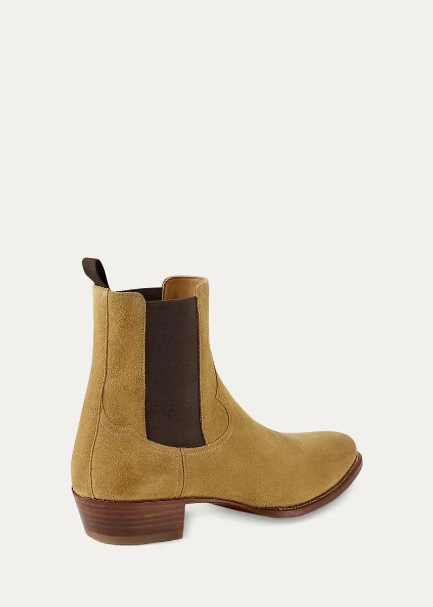 Ralph Lauren Purple Label Men's Calf-Suede Chelsea Western Boots | Thumbnail 3 Ralph Lauren Purple Label Men's Calf-Suede Chelsea Western Boots | Thumbnail 3