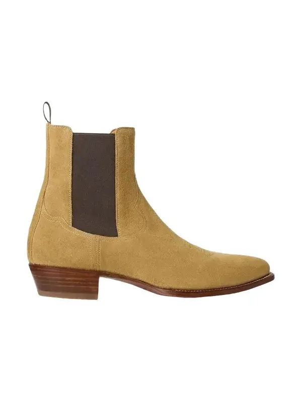 Ralph Lauren Purple Label Men's Calf-Suede Chelsea Western Boots