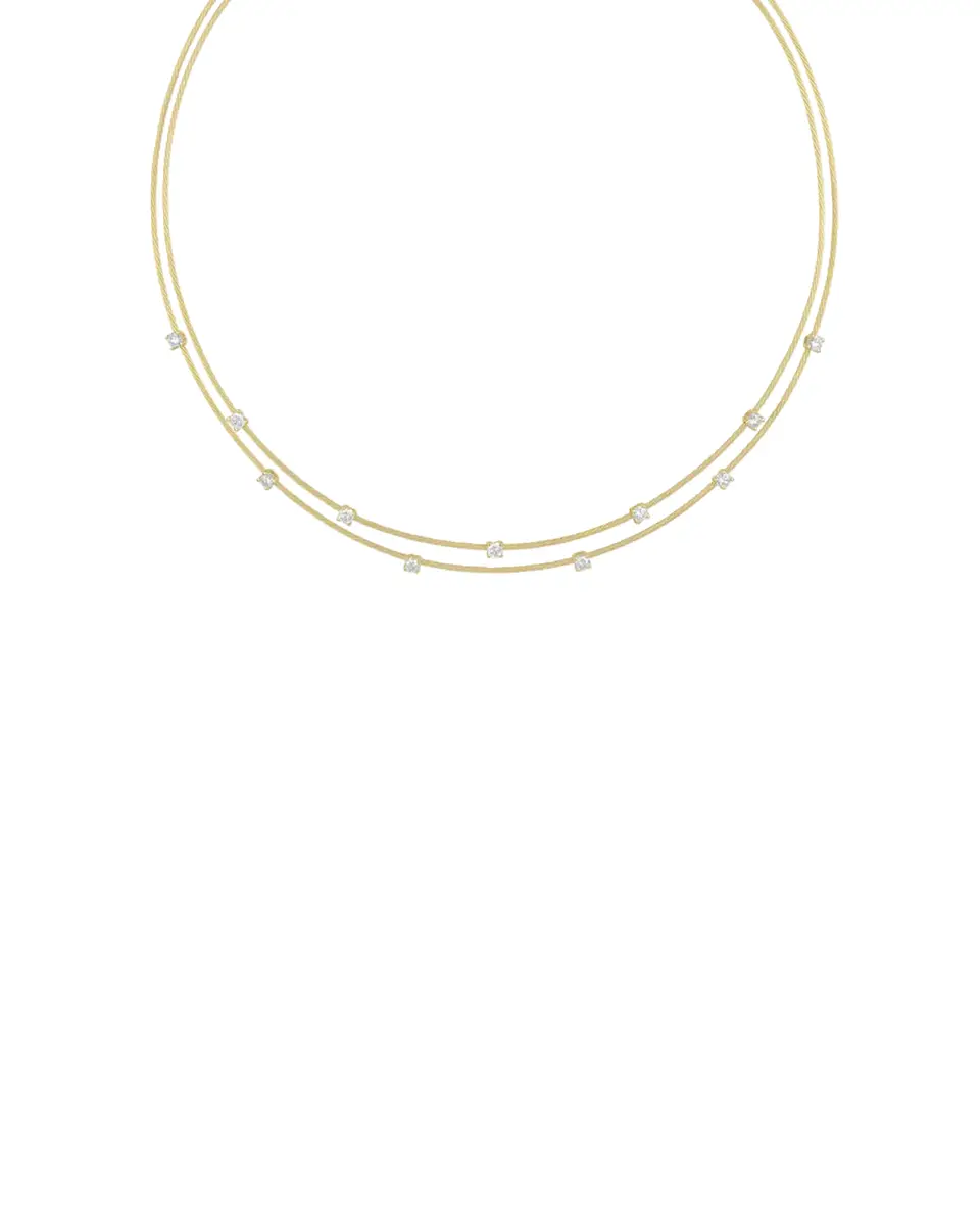 Paul Morelli 18K Yellow Gold Double Unity Necklace with 11 Diamonds | Thumbnail 2
