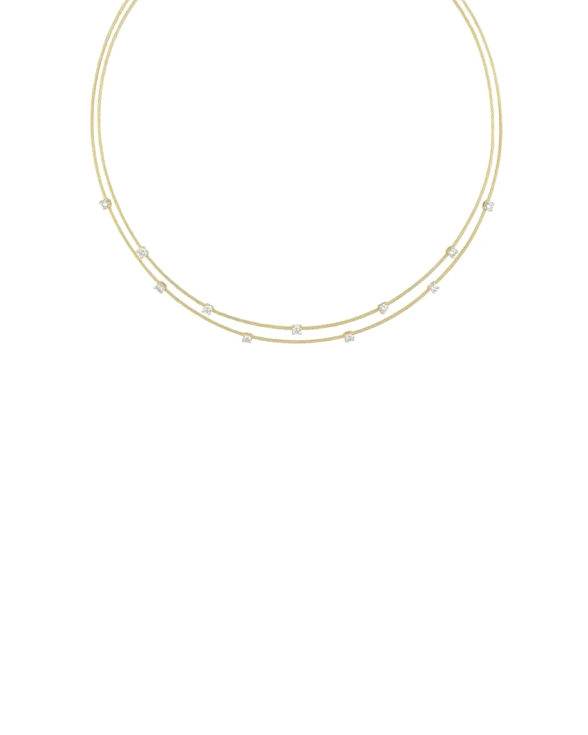 18K Yellow Gold Double Unity Necklace with 11 Diamonds 18K Yellow Gold Double Unity Necklace with 11 Diamonds