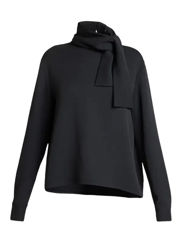 Wool-Silk Top w/ Scarf Tie