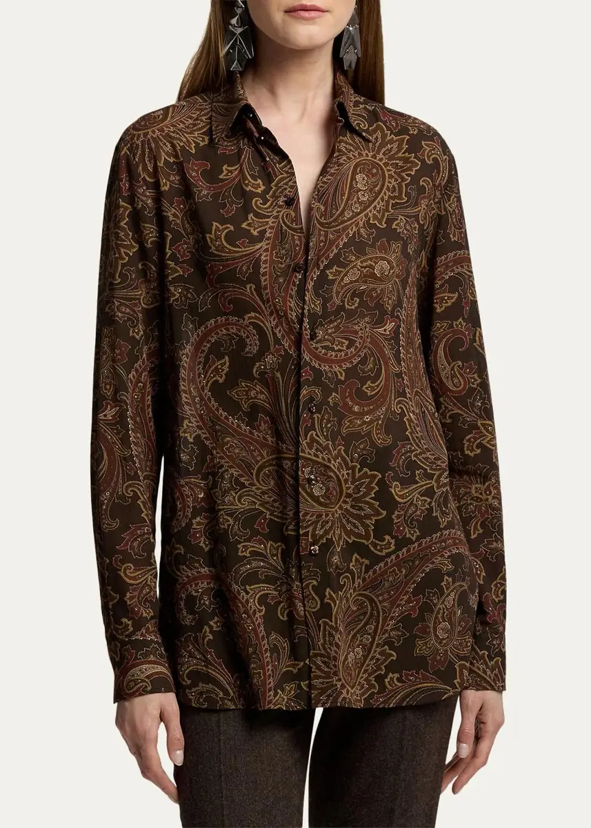 Ralph Lauren Collection Trayna Paisley Cotton Voile Shirt | Thumbnail 4 Ralph Lauren Collection Trayna Paisley Cotton Voile Shirt | Thumbnail 4