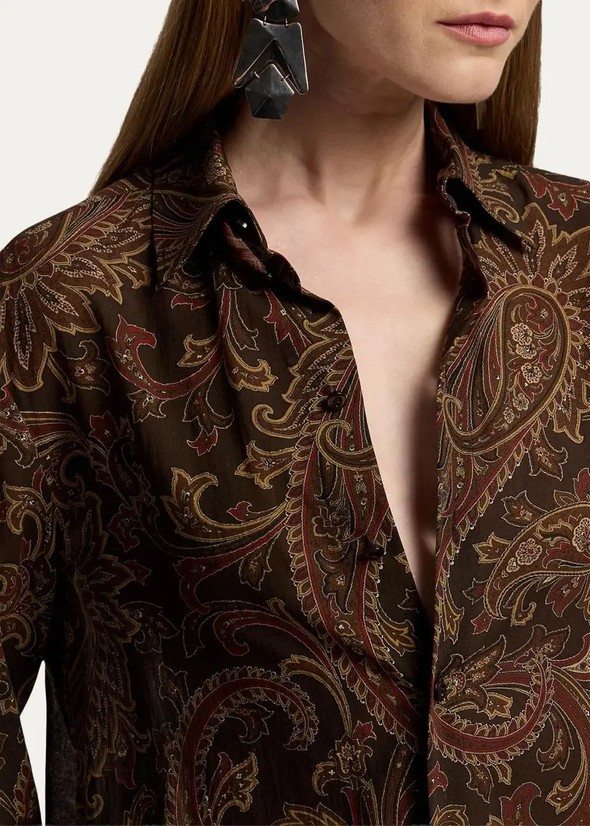Ralph Lauren Collection Trayna Paisley Cotton Voile Shirt | Thumbnail 5 Ralph Lauren Collection Trayna Paisley Cotton Voile Shirt | Thumbnail 5