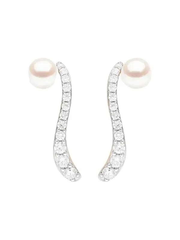 18K Ray Pearl and Diamond Earrings 18K Ray Pearl and Diamond Earrings