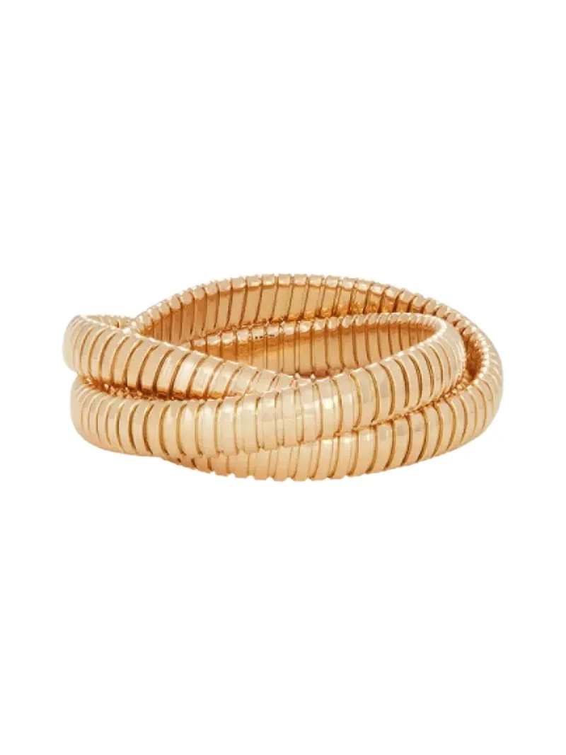 18K Yellow Gold 3 Band 9mm Rolling Bracelet 18K Yellow Gold 3 Band 9mm Rolling Bracelet