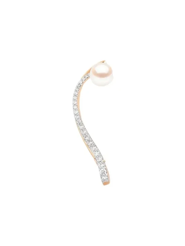 18K Pearl Astral Earring, Single 18K Pearl Astral Earring, Single