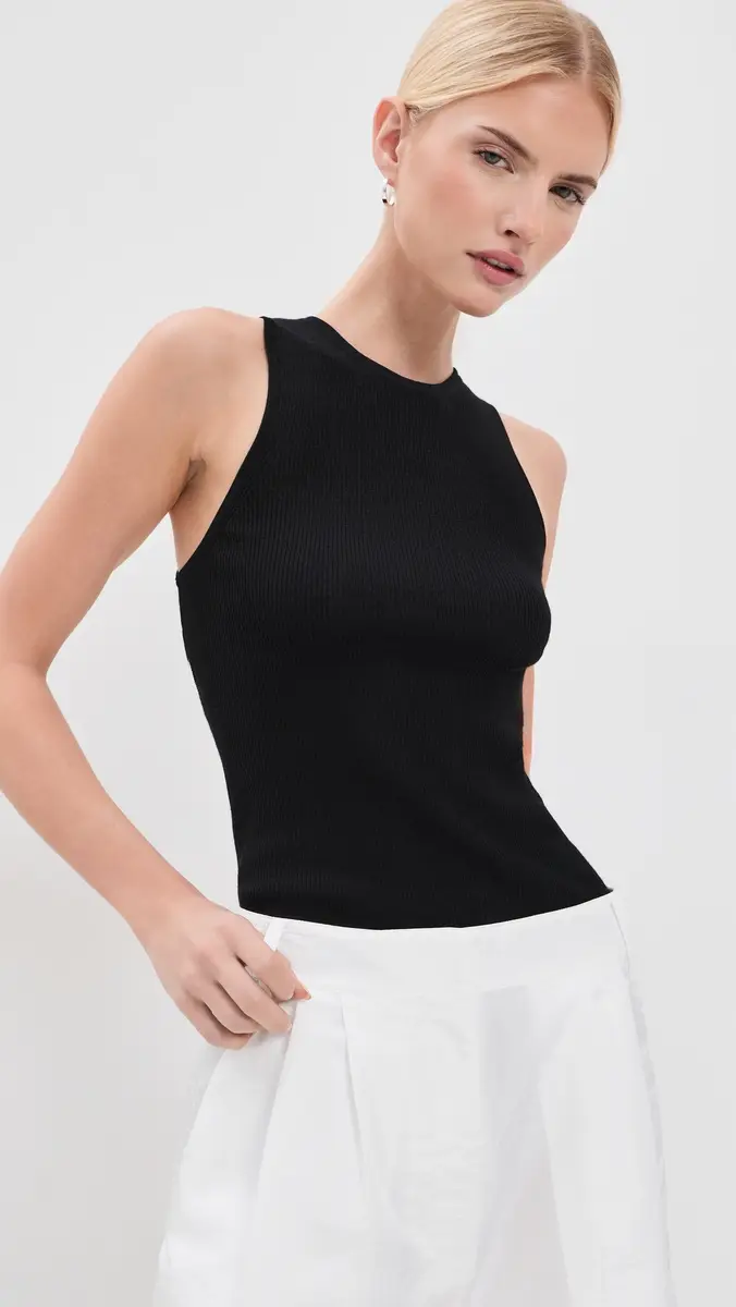 Tibi Feather Weight Ribbed Cut Out Tank | Thumbnail 2 Tibi Feather Weight Ribbed Cut Out Tank | Thumbnail 2