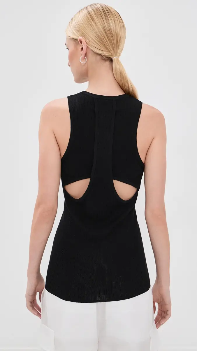 Tibi Feather Weight Ribbed Cut Out Tank | Thumbnail 3 Tibi Feather Weight Ribbed Cut Out Tank | Thumbnail 3
