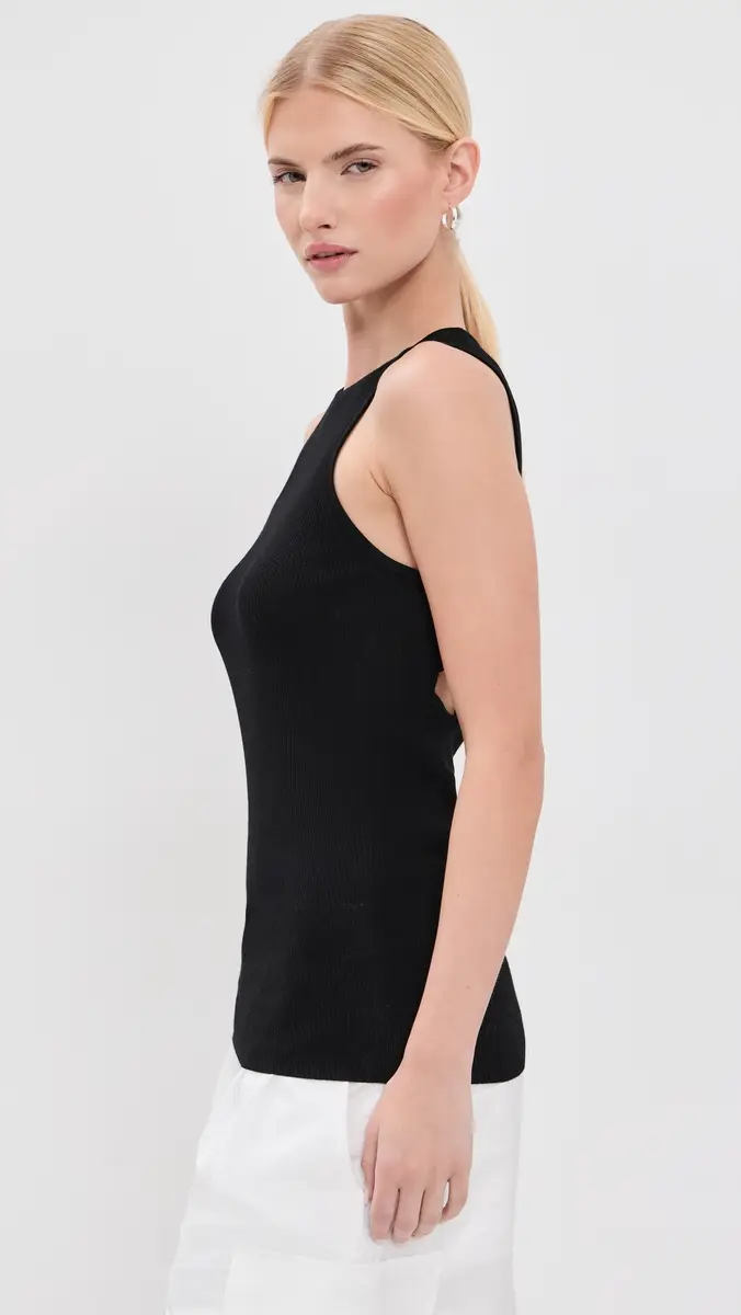 Tibi Feather Weight Ribbed Cut Out Tank | Thumbnail 4 Tibi Feather Weight Ribbed Cut Out Tank | Thumbnail 4
