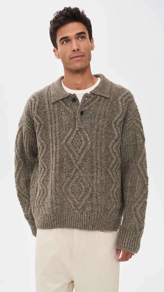 Frame Cable Polo Sweater | Thumbnail 2