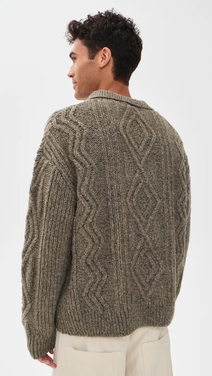 Frame Cable Polo Sweater | Thumbnail 3