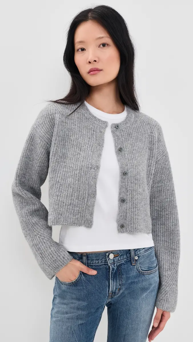 GOOD AMERICAN The Shrunken Cable Cardigan | Thumbnail 2 GOOD AMERICAN The Shrunken Cable Cardigan | Thumbnail 2