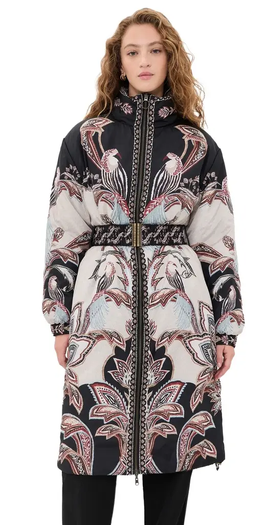 Farm Rio Reversible Tapestry Dream Puffer Coat
