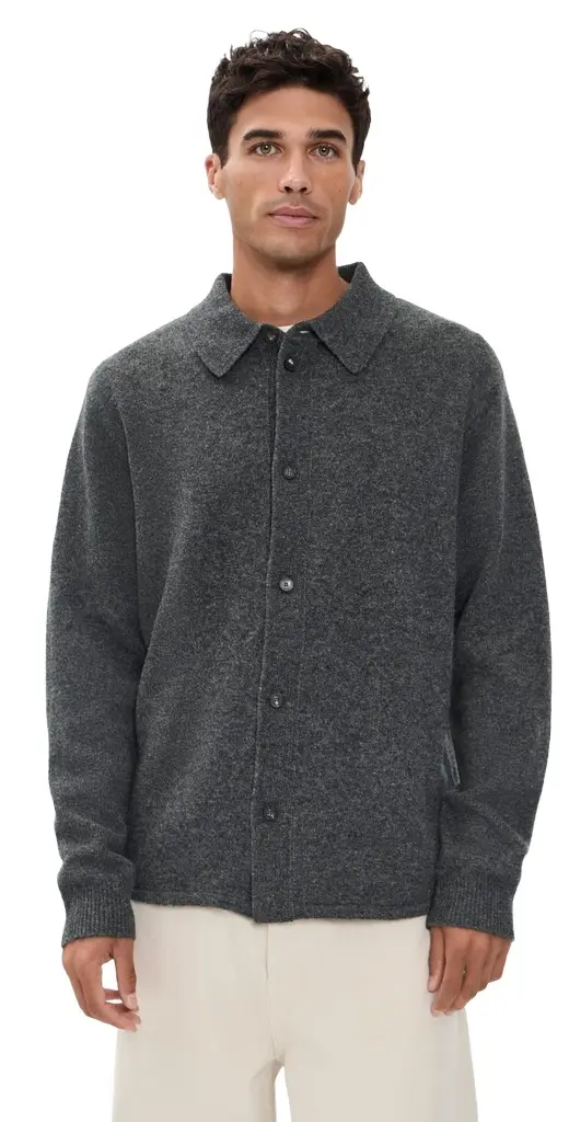 Frame Boiled Wool Cardigan