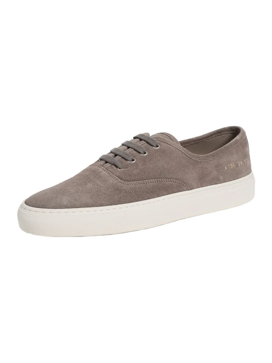 Four Hole Slip On In Suede Warm Grey Four Hole Slip On In Suede Warm Grey
