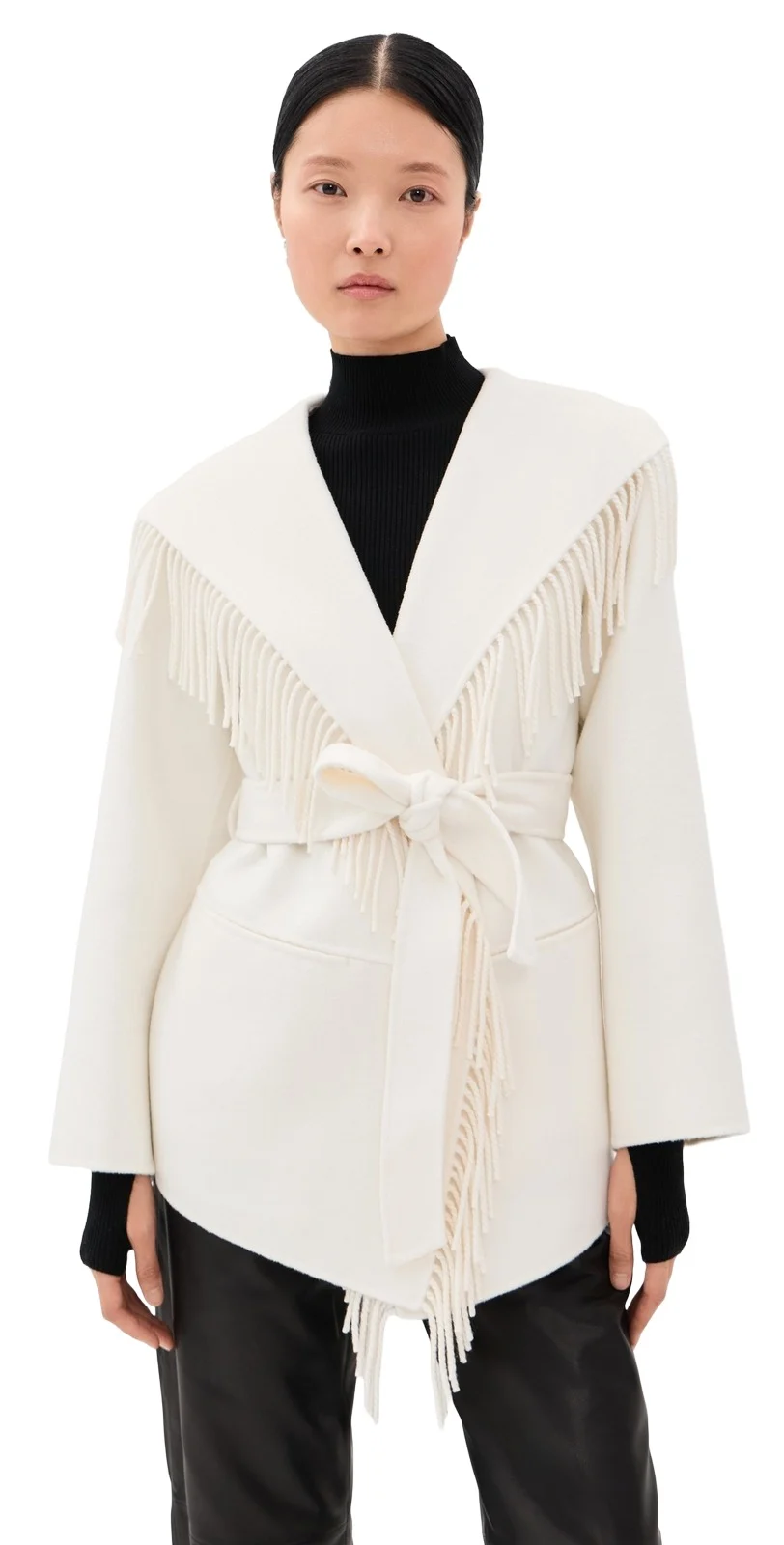 Rowen Double-Faced Wool Fringe Jacket