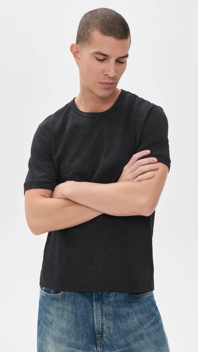 Alex Mill Standard T-Shirt In Slub Cotton- Black | Thumbnail 2 Alex Mill Standard T-Shirt In Slub Cotton- Black | Thumbnail 2