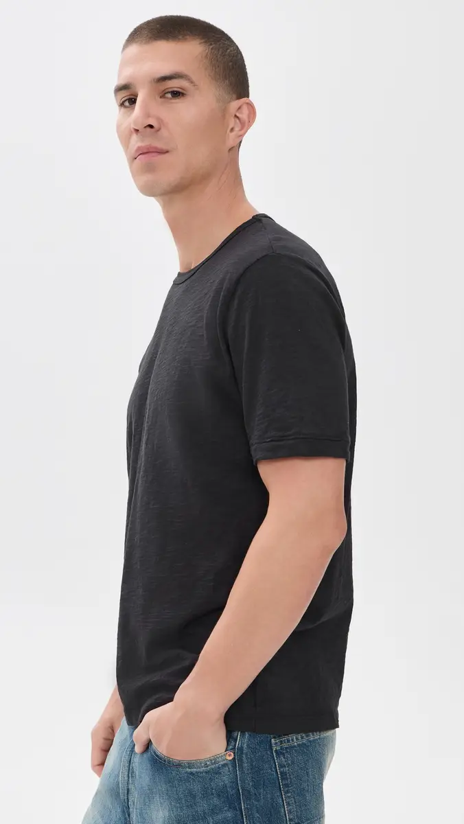 Alex Mill Standard T-Shirt In Slub Cotton- Black | Thumbnail 4 Alex Mill Standard T-Shirt In Slub Cotton- Black | Thumbnail 4