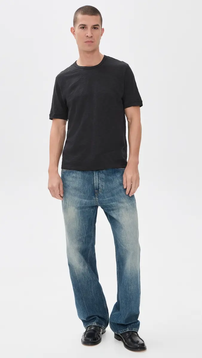Alex Mill Standard T-Shirt In Slub Cotton- Black | Thumbnail 5 Alex Mill Standard T-Shirt In Slub Cotton- Black | Thumbnail 5