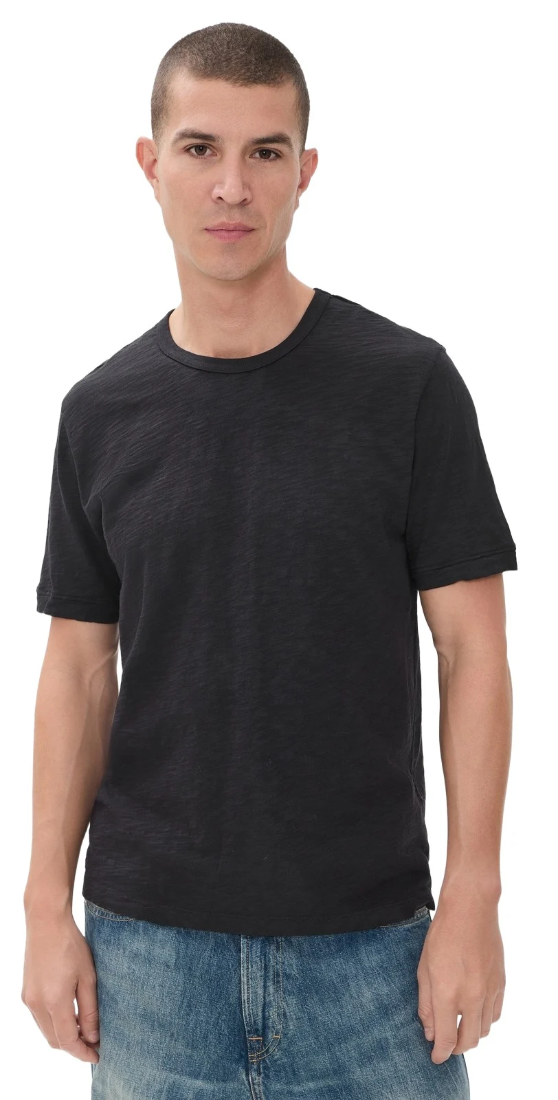 Standard T-Shirt In Slub Cotton- Black Standard T-Shirt In Slub Cotton- Black