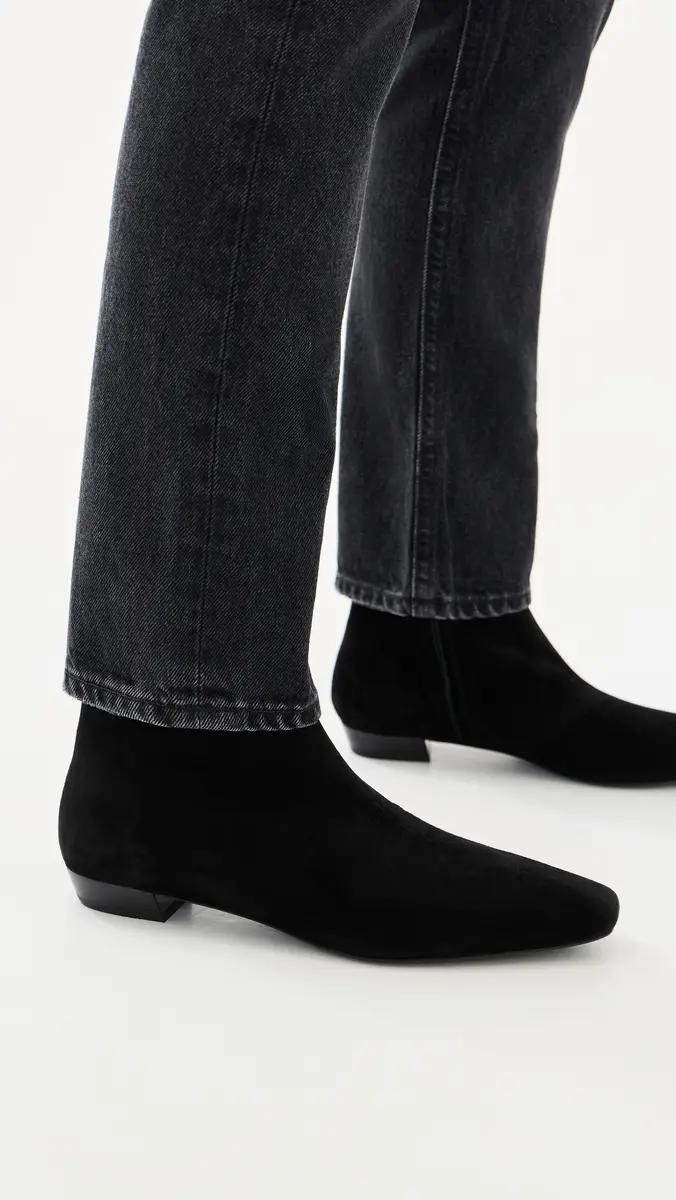Loeffler Randall Siya Suede Flat Ankle Boots | Thumbnail 3