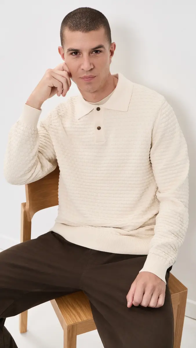 Les Deux Check Structure Knitted Polo | Thumbnail 2 Les Deux Check Structure Knitted Polo | Thumbnail 2