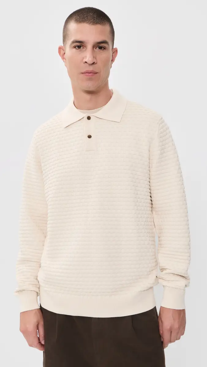 Les Deux Check Structure Knitted Polo | Thumbnail 3 Les Deux Check Structure Knitted Polo | Thumbnail 3