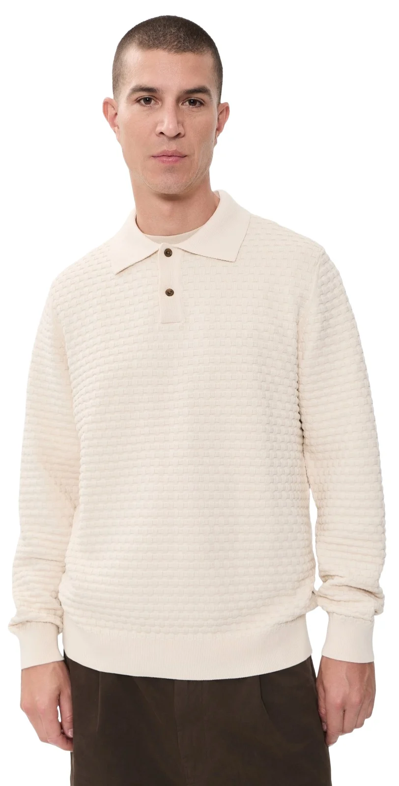 Check Structure Knitted Polo Check Structure Knitted Polo
