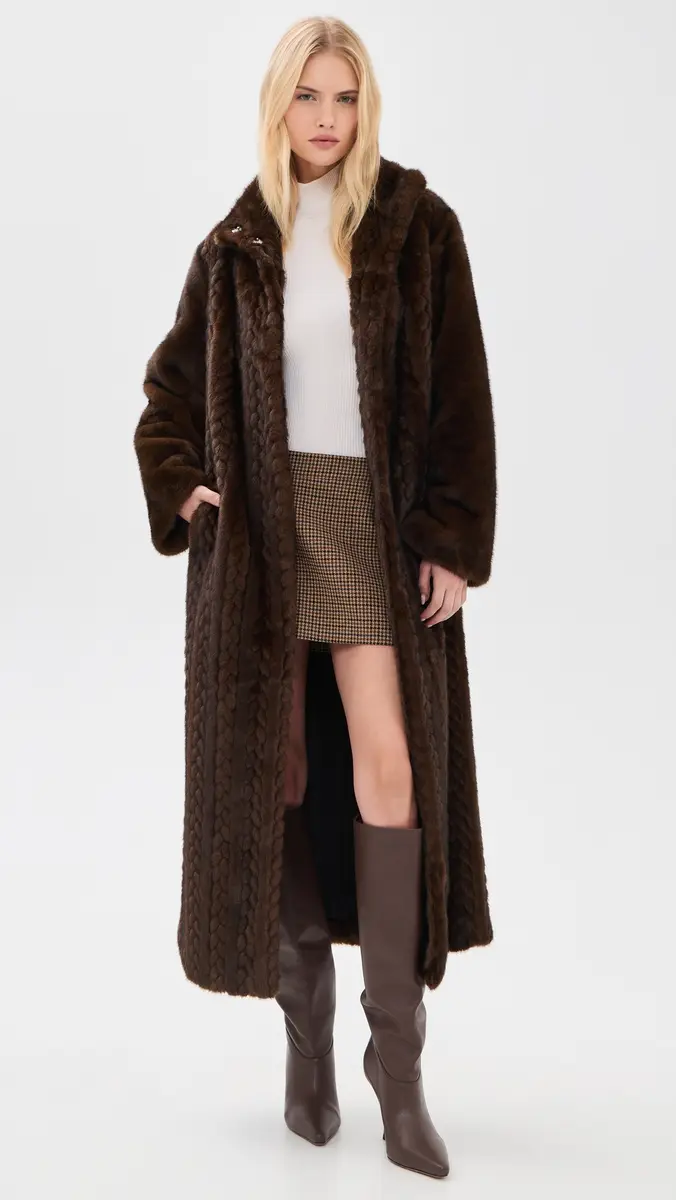 Avec Les Filles Combo Body Long Coat | Thumbnail 2